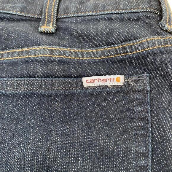 Carhartt Womens Sz 8 Tall Rugged Flex Relaxed Fit Jeans Stretch Blue - Picture 4 of 9
